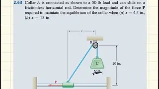 Ejercicio 2.63 Beer Johnston Mazurek Und&eacute;cima Edici&oacute;n (m&eacute;todo algebraico)