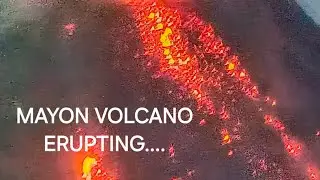 MAYON VOLCANO ERUPTING 