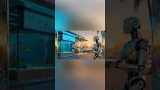 Future fish market ad with robots catching, cutting & selling fish. No human needed. #scifi #ai #fun