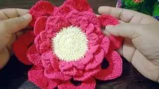 How to make crochet coaster/crochet table cover new design for beginners💕💕 @Rscrafts13  #lotus