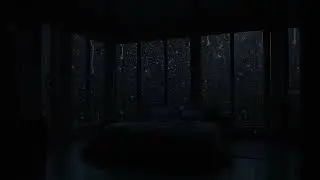 Heavy Rain Sounds on Window in a Dark Room | Sleep, Study, Relax