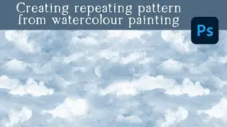 Creating repeating pattern from loose watercolour painting in Photoshop - tutorial