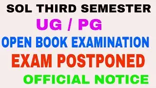 Sol Third Semester exam postpone 2020| DU SOL OBE Exam Postponed |Sol 3rd semester OBE exam postpone