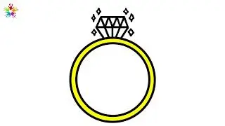 How To Draw  a beautiful Ring . Drawing and colouring a RIng.