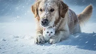 Hero Dog Saves Frozen Kitten Buried in Snow