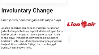 Ubah Jadwal Penerbangan Lion Air di website Involuntary change, perubahan dan pembatalan lion air