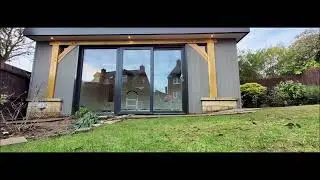 Large Oak Pergola Converted into a Garden Room.