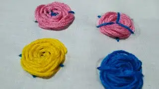 Hand embroidery. Four types Spider web stitch. embroidery tutorial.