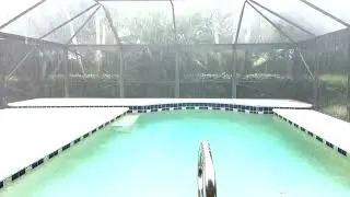 4 HOURS Florida Rain & Thunder Sounds on Pool | Deep Sleep White Noise | Real Rain Visuals