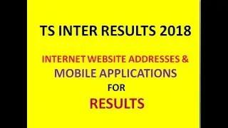 TS INTER RESULTS 2018| TS INTER 1ST/2ND YEAR RESULTS ON APRIL 13, 2018 AT 9 AM | TSBIE RESULTS 2018|