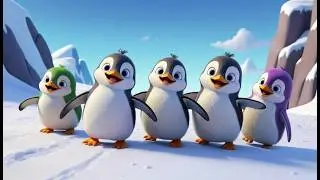 Five Little Baby Penguins Slide Slide Slide | Winter Counting Song & Kids Rhymes