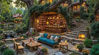 Jazz Relaxing Music at Outdoor Coffee Shop Ambience 🌿 Soft Jazz Background Music for Work, Study