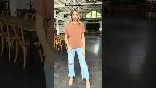 Jana Ribbed Short Sleeve Top, Terracotta