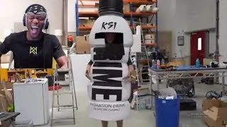 KSI Reacts To Giant PRIME Mascot Suit!