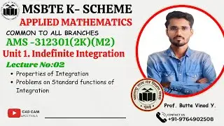 MSBTE AMS (M2) Unit - I Indefinite Integration(lecture No 03)
