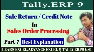 Sales Return In Sales Order Processing In Tally ERP9 With GST Hindi