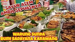 Warung Sunda Bumi Sadana Karawang | Koncepcja bufetu Weź tyle, ile chcesz z warzywami Asam, uzupe...