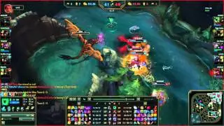 LoL Random Moment: Support Thresh kills dragon using the enemy shaco clone