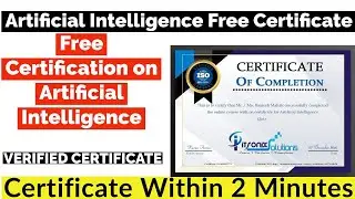 Artificial Intelligence Free Certificate From ITRONIX SOLUTIONS | Get Certificate Within 1 Minute