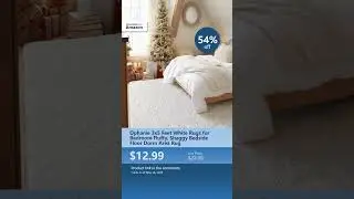 Ophanie 3x5 Feet White Rugs for Bedroom Fluffy, Shaggy Bedside Floor Dorm Area Rug