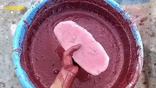 Pure very soft pink mud water crumbling amazing texture satisfying 