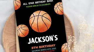 Basketball Birthday Invitations How to Edit on Zazzle 🎉 #zazzle #etsy @YouTube @Etsy @zazzle