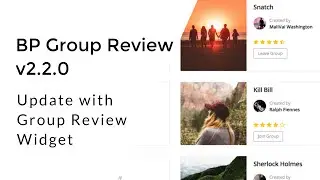 WordPress Community Member Groups Review widget to display latest/ high / low ratings #BuddyPress