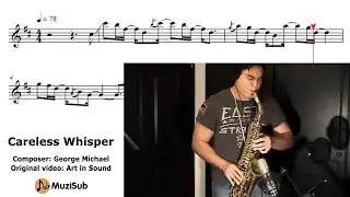 Careless Whisper - Saxophone - Sheet music play along #muzisub
