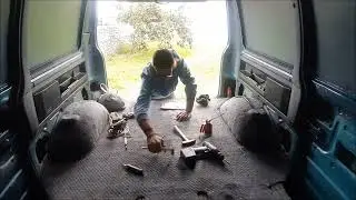 Repair and change interior wooden house in van