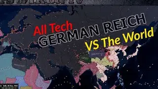 Germany with all tech researched VS THE WORLD | Hearts of Iron IV Time lapse