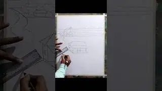 how to sketch a village easy, #art #shorts #viralvideo