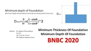 BNBC 2020 Review | Minimum thickness Of Foundation & Minimum Depth Of Foundation As Per BNBC 2020