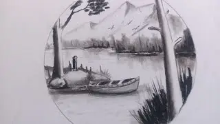 Easy Nature scenery drawing for beginners step by step
