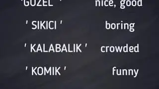 Lear Turkish♡Adjectives