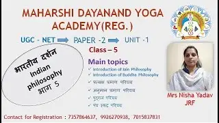 C 05| Paper2|Unit1|भारतीय दर्शन|Indian Philosophy|Part 5|Foundations of yoga| Ms Nisha Yadav|MDYA-B4