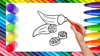 How To Draw cute Lady Finger Drawing, Painting & Coloring For Kids and Toddlers_ Child Art 🐋🌈🎨
