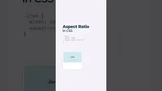 Aspect Ratio in CSS  😎😎 