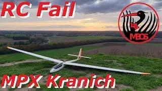 RC Fail am Hang / Beinahe Einschlag eines MPX Kranich / Segelflug Windberg e.V.