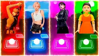 Lisa Money vs Rose Bruno Mars - Apt vs Wednesday - Bloody Mary vs Squid Game | Tiles Hop Edm Rush!