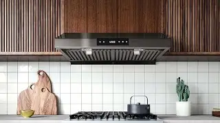 Hauslane 30 Inch Under Cabinet Range Hood Black Stainless Steel &ndash; Chef Series PS18 Kitchen Vent Hood