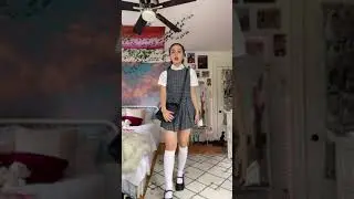 Try on school girl uniform and i love it , heels-socks #shorts