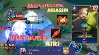 AOV: The Best Airi Pro Solo Lane Gameplay | EASY 1 VS 3 HERO AT LATE GAME | Arena of Valor