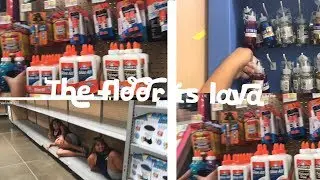 SHOPPING FOR SLIME SUPPLIES AT WALMART | THE FLOOR IS LAVA CHALLENGE