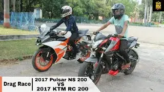 2017 Pulsar NS 200 VS 2017 KTM RC 200 (Drag Race) : Walk Around And Exhaust Note :