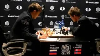 2-я партия чемпионата мира КАРЛСЕН-КАРЬЯКИН. 2016 Нью-Йорк.