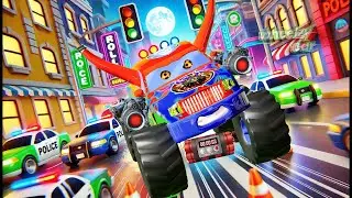 Monster Trucks Rampage! Plans City Destruction | Police Car&rsquo;s Epic Rescue Adventure