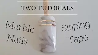 How to Marble stone nails with striping tape - Two detailed tutorials - Tips and tricks - Nail art