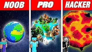 Minecraft NOOB vs PRO vs HACKER : PLANET BASE BUILD CHALLENGE in Minecraft! Animation!