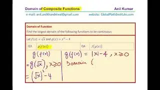 Calculus Introductions Domain of f(g(x)) Composite Functions f(x)=&radic;x and g(x)=x^2-4 MCV4U