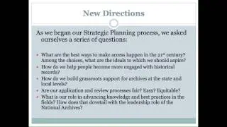 Strategic Planning at the National Historical Publications and Records Commission
